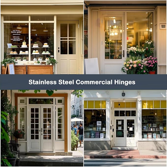 304 Stainless Steel 4.5 Inch Commercial Hinges Brushed Satin Nickel Ball - Image 5