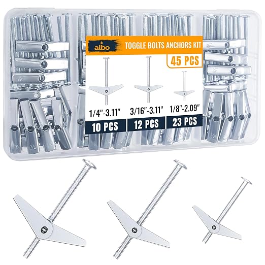 ALBO 45-Piece Heavy Duty Hollow Wall Anchors Kit by BinamInc