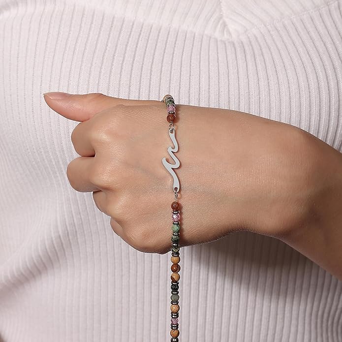 TONY & SANDY Friend Gifts for Women, Unique Valentine's Day Gifts for Her, Sister Gifts from Sister, Wave Bracelet, Christmas Birthday Gifts for Women, Bestie Friendship Bracelets