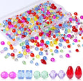 LAIDANLA 800PCS Glass Beads Mixed Color Crystal Beads Assorted Crystal Beads with Container Box for DIY Necklace Bracelet Earring Jewelry Making