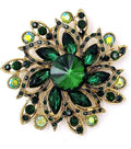 LAXPICOL Vintage Women's Austrian Crystal Elegant Flower Brooch Wedding Broach Pin