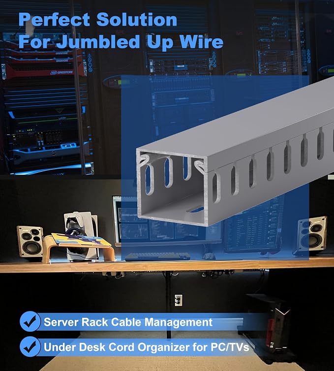 1.4"H x 1.6"W Cable Raceway, 99in Under Desk Wire Management Channel, 16.5in - Image 5