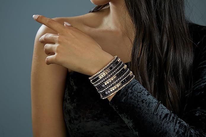 SPUNKYsoul Cuff Bracelets for Women Collection - Adjustable, Stylish Boho Inspired Beaded Bracelets, Trendy Stackable Beads, Ideal for Everyday Wear & Special Occasions