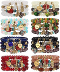 Bracelets Bohe Multilayer Chain Tassel Stackable Charm Stretch Statement Bracelet Set