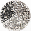200 Pieces European Large Hole Spacer Beads, Zyehxed Black European Craft Beads Rhinestone Lampwork Beads Garden Beads for DIY Charms Bracelet Necklace Earring Jewelry Making Supplies