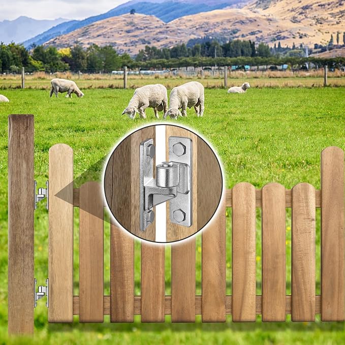 Insaga Wall Mount Gate Hinges Heavy Duty, Hot-Dip Galvanized Steel, 600LB Load - Image 7