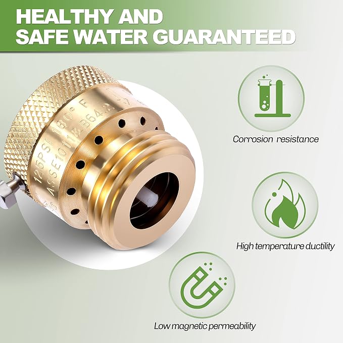 6 Pack Brass 3/4" Inch GHT Hose Bibb Backflow Preventer Vacuum Breaker | - Image 2