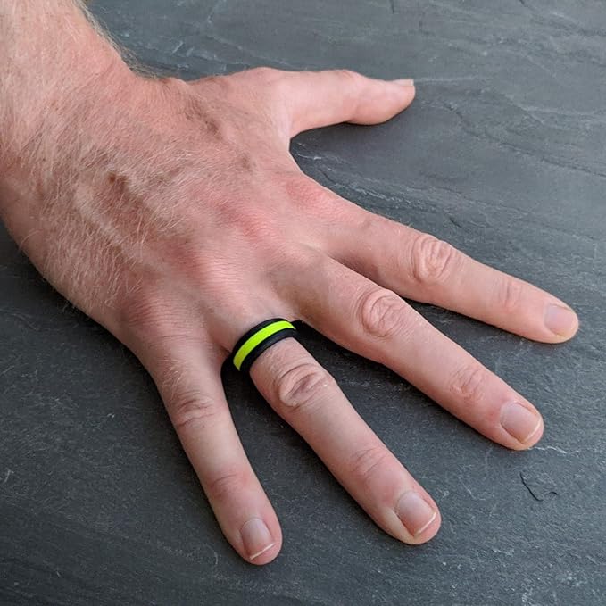 Knot Theory Striped Silicone Ring for Men and Women – Black, Grey, Red, Blue, Orange, Yellow, Purple