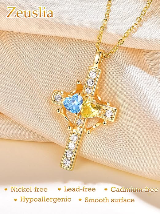 Valentine's Day Gifts for Wife 925 Sterling Silver Double Birthstone Pendant Necklaces I Love You for Always and Forever Necklace Anniversary Birthday Gifts for Wife Girlfriend Mom Her