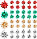 MARFOREVER 40 Pcs/20 Pairs Christmas Charms for Jewelry Making, Christmas Bow Charms Red Green Gold, Silver Mini Gift Bow Charm Holiday Xmas Bangle Pendants for Bracelet Necklace Earrings Making