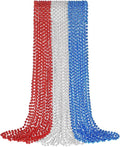 YAXINRUI 15 PCS 4th of July Necklace Patriotic Beads Necklaces, 4th of july Accessories 33 Inch Independence Day Necklaces Beads for Patriotic Parade Party