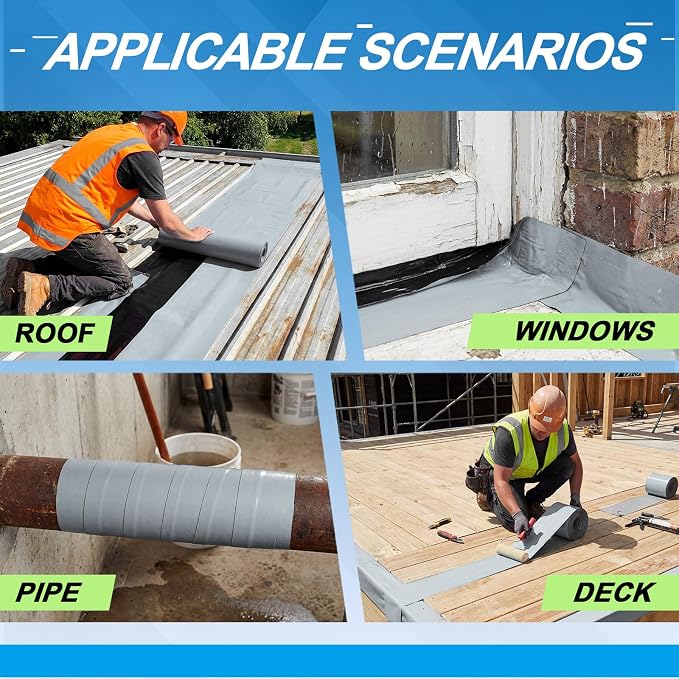 8in x 16.5ft Roof Waterproof Tape, Heavy Duty TPU Self-Adhesive Leak Repair - Image 5