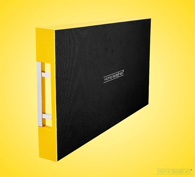 Modern Elegant 17.5"x12" Rectangle Yellow Shagreen Faux Leather Decorative Tray - Image 5