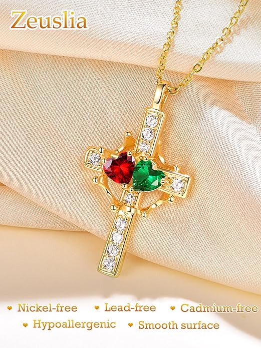 Valentine's Day Gifts for Wife 925 Sterling Silver Double Birthstone Pendant Necklaces I Love You for Always and Forever Necklace Anniversary Birthday Gifts for Wife Girlfriend Mom Her