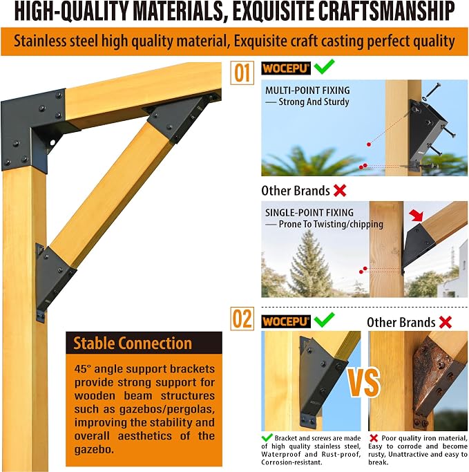 8pack 2x4 Degree Angle Support Brackets, - Image 3