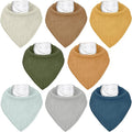 Muslin Baby Bibs 8 Pack, Baby Bandana Drool Bib for Drooling and Teething, Cotton Soft Absorbent for Girls Boys