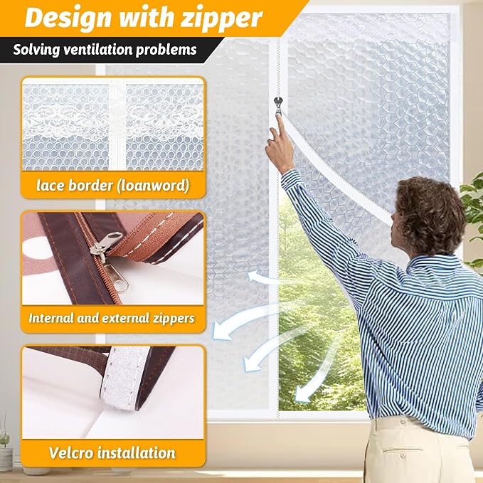 Thickened Reusable Window Insulation Kit 47'' x 63''-Winter Weatherproofing - Image 4