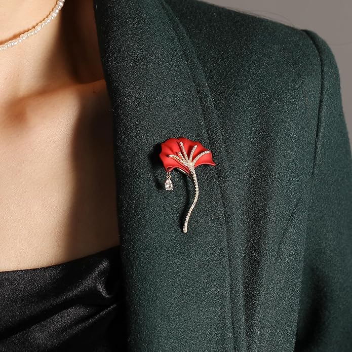 Red Rose Flower Brooches and Pins for Women Costume Jewelry Brooch Pins Broches Jewelry for Women Elegant Lady Pin