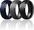 ThunderFit Silicone Rings for Men - 7 Rings / 4 Rings / 1 Ring Step Edge Rubber Wedding Bands 10mm Wide - 2.5mm Thick