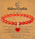 MAIBAOTA Healing Crystal Bracelet for Women, 8 mm Natural Gemstone Beaded Bracelet, Love Heart Bracelet Jewelry Gifts for Birthday Mothers Day Valentine's Day Anniversary