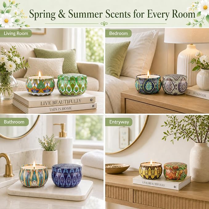 Scented Candles Gift Set for Women, 12 Pack | Natural Soy Wax, 300 Hrs Burning - Image 4