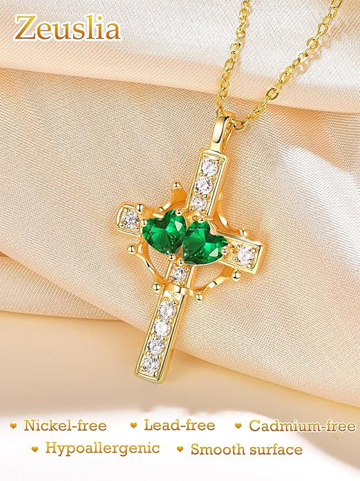 Valentine's Day Gifts for Wife 925 Sterling Silver Double Birthstone Pendant Necklaces I Love You for Always and Forever Necklace Anniversary Birthday Gifts for Wife Girlfriend Mom Her