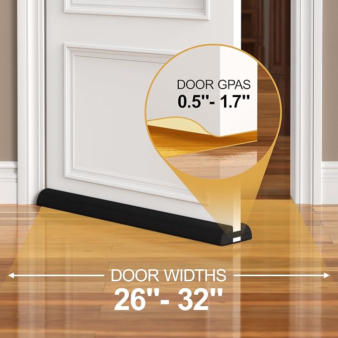 HADOR 32 Inch Door Draft Stopper, Fits 26-32" Doors, 0.5-1.7" Gaps, Blocks - Image 5
