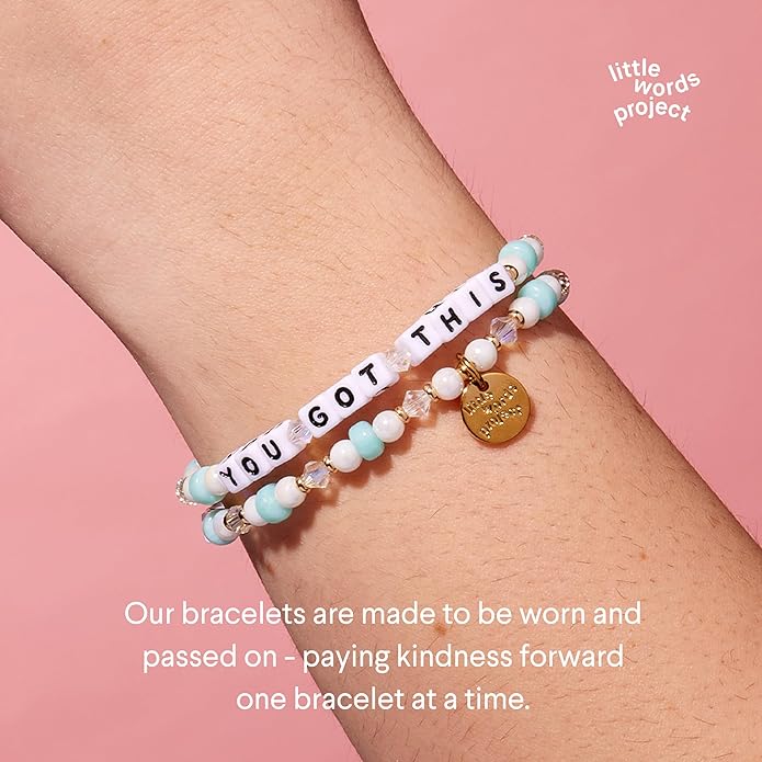 Little Words Project Mother's Day Gifts, The Original Word Bracelet, Made with Colorful Beads and Plated Brass Hardware, Handcrafted Design & Positive Message