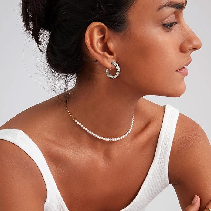 THUNARAZ 9 Pairs Clip on Earrings for Women 14K Gold Plated Chunky Hoop Clips Earring Trendy Clip on Hoop Earrings for Women Non-Pierced Fake Jewelry
