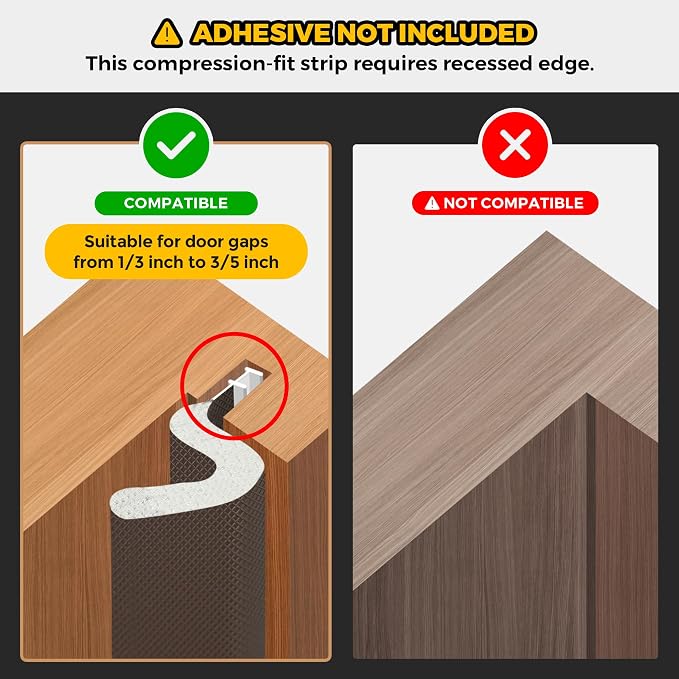 Ravinte Weather Stripping Door Seal, Q-Shaped Kerf Foam Strip, 26 FT, No - Image 2