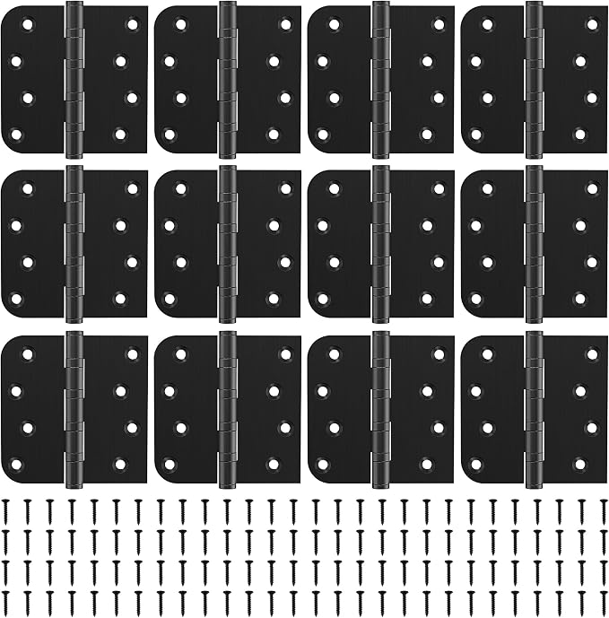 KOLET Ball Bearing Door Hinges, 4 x 4 Inches, Matte Black, 12 Pack | Heavy Duty - Image 8
