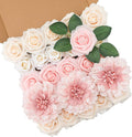 Artificial Pink Flowers Fake Rose Flowers Dahlia by FloweroyalCrafts