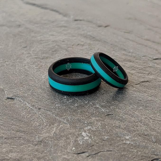 Knot Theory Striped Silicone Ring for Men and Women – Black, Grey, Red, Blue, Orange, Yellow, Purple