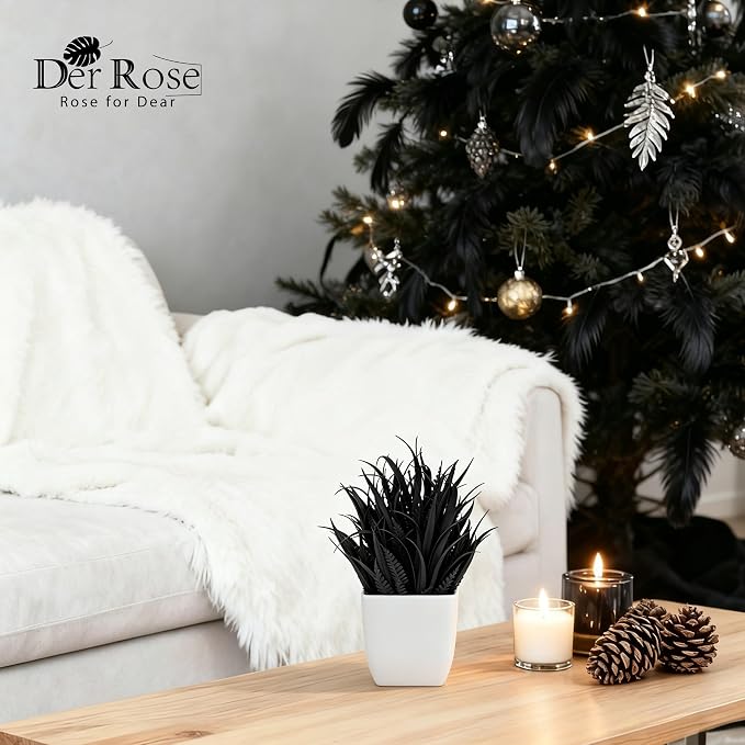 Der Rose 2 Pack Fake Plants for Black Bathroom Halloween Decor | Minimalist - Image 8