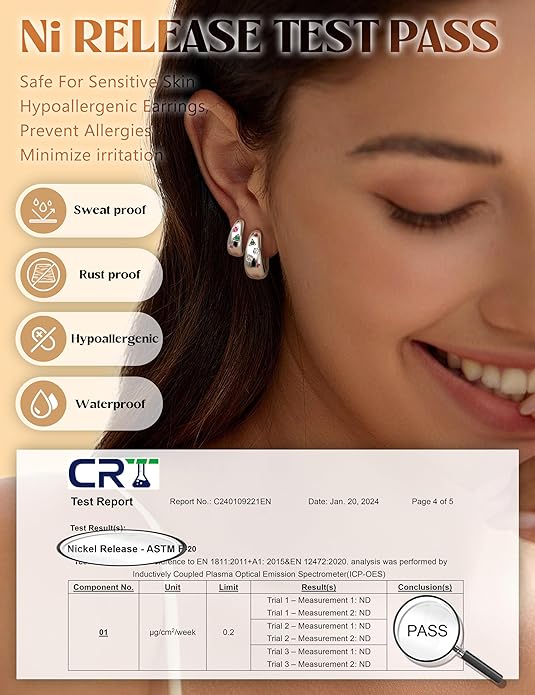 14K Gold Plated Hoop Earrings Set for Women - 3Pairs Chunky 14K Gold Plated Silver Huggie Earrings Small Earrings Lightweight Hypoallergenic MultiColored CZ Hoop Earrings Stacks for Multiple Piercing