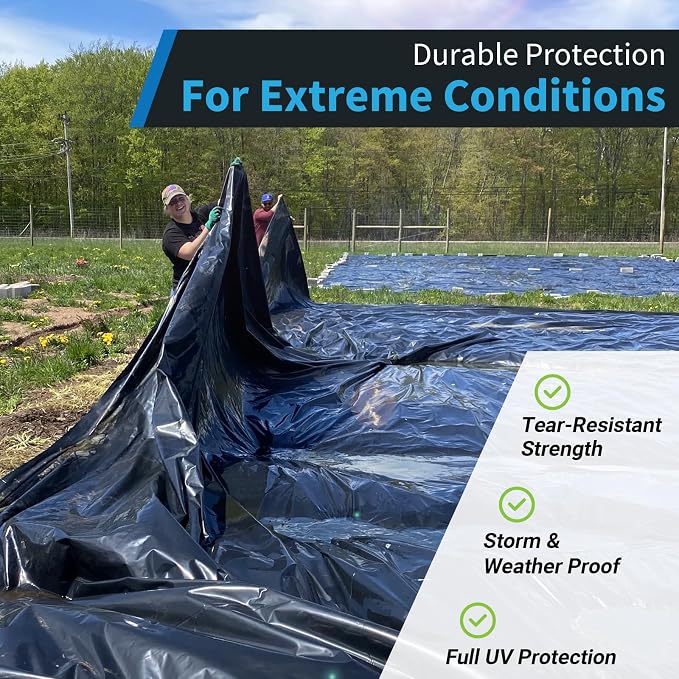 Black Plastic Sheeting, 10 Mil 10' x 100', Crawl Space Vapor Barrier, Vapor - Image 3
