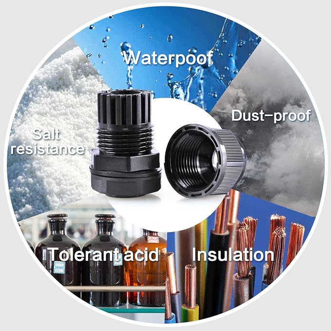 XHF IP68 Nylon Waterproof NPT Cable Glands Assortment 38pcs 1/4", 3/4'' UL - Image 6