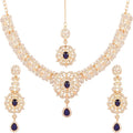 Touchstone Indian jewelry sets for women gold wedding tikka necklace set guest costume fancy bridal jewellery rhinestone crystal elegant formal prom evening wear dainty accessories