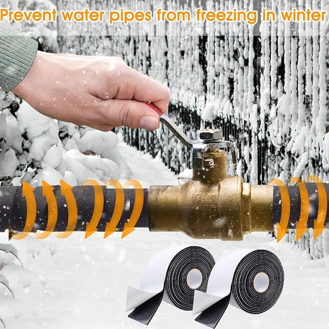 3 Inch*13Ft Pipe Insulation Tape 2 Pack, Weather Resistant Water Wrap Tape | - Image 5