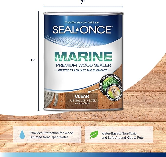 SEAL-ONCE Marine Penetrating Wood Sealer and Waterproofer, 1 Gallon | - Image 2