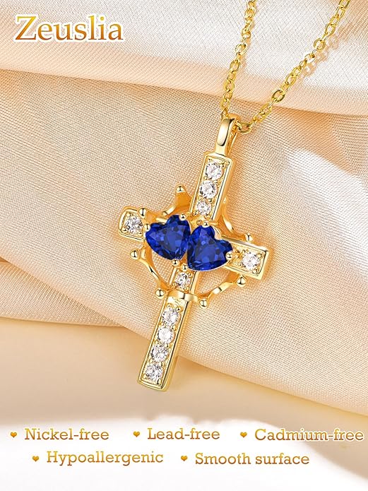 Valentine's Day Gifts for Wife 925 Sterling Silver Double Birthstone Pendant Necklaces I Love You for Always and Forever Necklace Anniversary Birthday Gifts for Wife Girlfriend Mom Her
