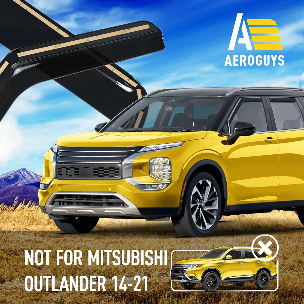 Extra Durable Window Deflectors in-Channel Window Visors Rain Guards Fit for Mitsubishi Outlander 2022-2025, Sun Visors, Wind VentVisors, Vent Shades, Exterior Car Accessories - 4 pcs. AG0848