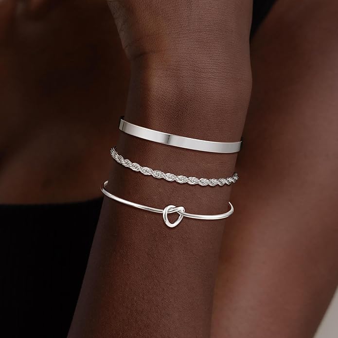 Gold Bangle Bracelets for Women, Non Tarnish Dainty 14K Gold Plated Cuff Bracelets Stackable for Women,Waterproof Bracelet Stack Gold Jewelry Gifts Trendy Adjustable Accessories
