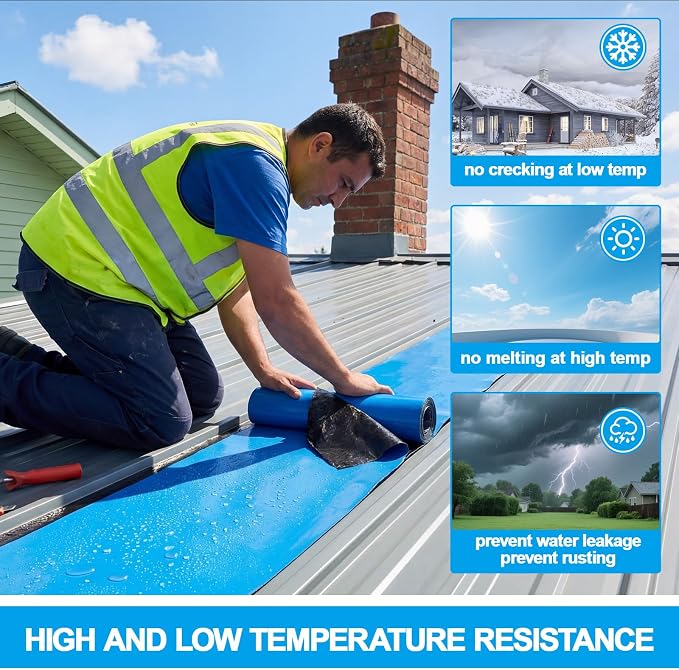 8in x 16.5ft Roof Waterproof Tape, Heavy Duty TPU Self-Adhesive Leak Repair - Image 4