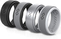 Rinfit Silicone Rings for Men 9mm Wide, 2mm Thick - Mens Rubber Wedding Bands - Infinity Ring with 2 Layers - Patented Design