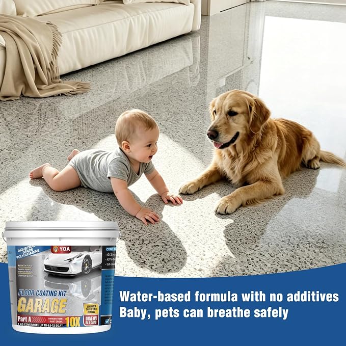YOA Epoxy Colored Sand Self Leveling Floor Paint, Two-Part Resin Kit, Low VOC - Image 7