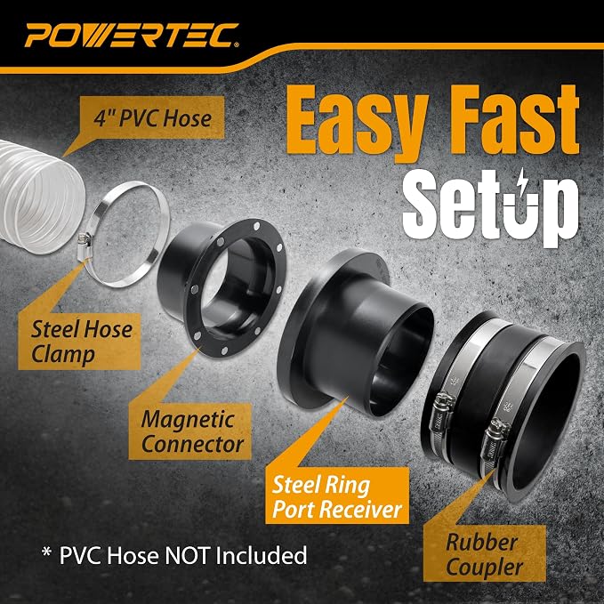 POWERTEC 70527 4" Steel Ring Port Receiver - Image 2