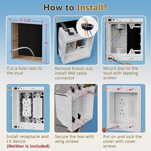 TVBU505-1 Recessed Outlet Box, Recessed Electrical Box - Image 5