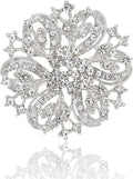 Wedding Party Sprial Flower Crystal Rhinestone Brooch Pin for Women Jewelry