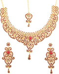 Touchstone Indian jewelry set for women bollywood gold jewellery wedding outfits necklace sets earrings bridal maang tikka fancy costume girls big desi accessories rhinestone in gold or silver tone